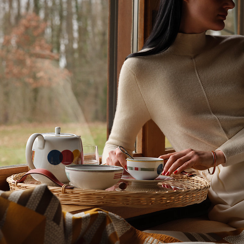 Oseraie Color round tray, medium model | Hermès USA